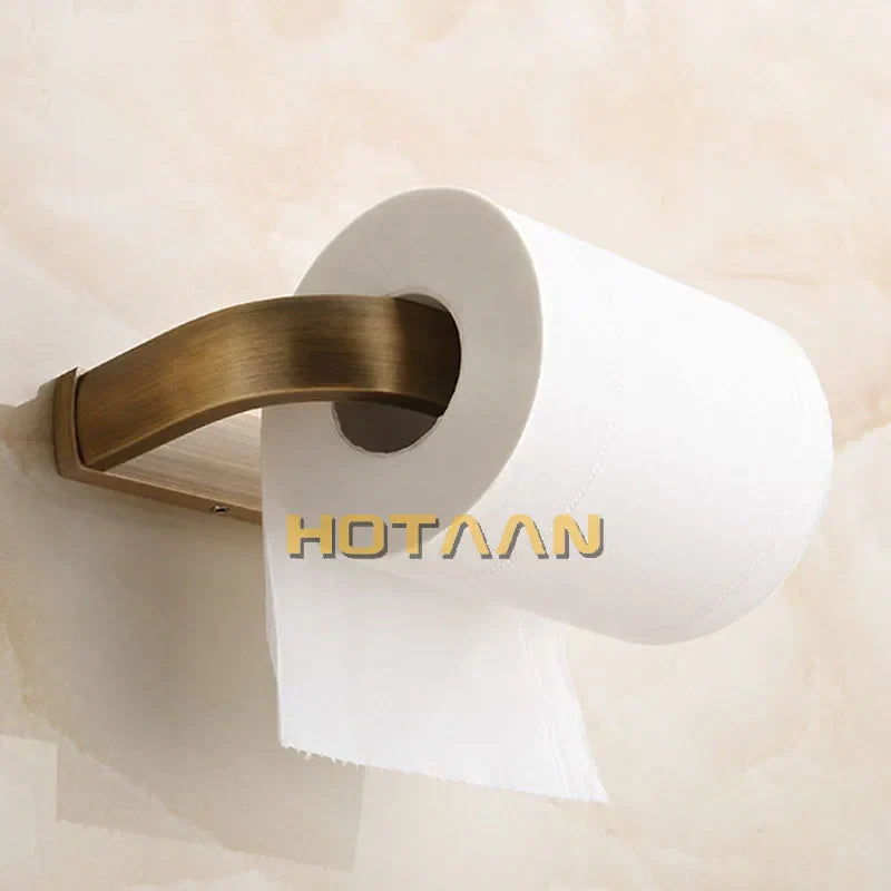 DecorBites™ Brass Finish Toilet Paper Holder: Solid Brass Bathroom Accessory