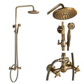 DecorBites™ Antique Shower Mixer Tap Set with 8" Rainfall Shower Head and Dual Handles