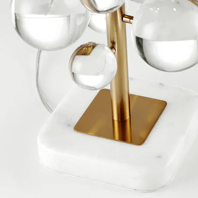 DecorBites™ Crystal Bubble LED Desk Lamp - Art Deco Style, Clear Colorized, Marble Base