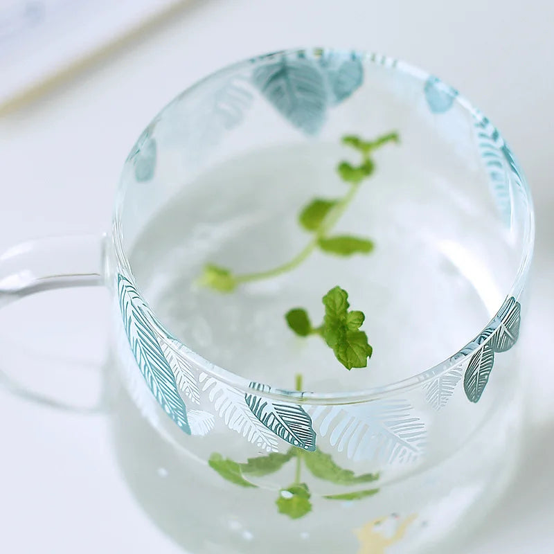 DecorBites™ Glass Coffee Mug 320ml Cute Squirrel Tea Cup Heat Resistant Beer Mug