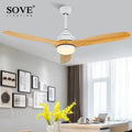 DecorBites™ Black Wood Industrial Ceiling Fan Remote Control DC 220v