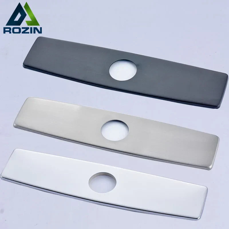 DecorBites™ 10" Bathroom Kitchen Sink Faucet Hole Cover Deck Plate Escutcheon Black/Brush Nickel/Chrome