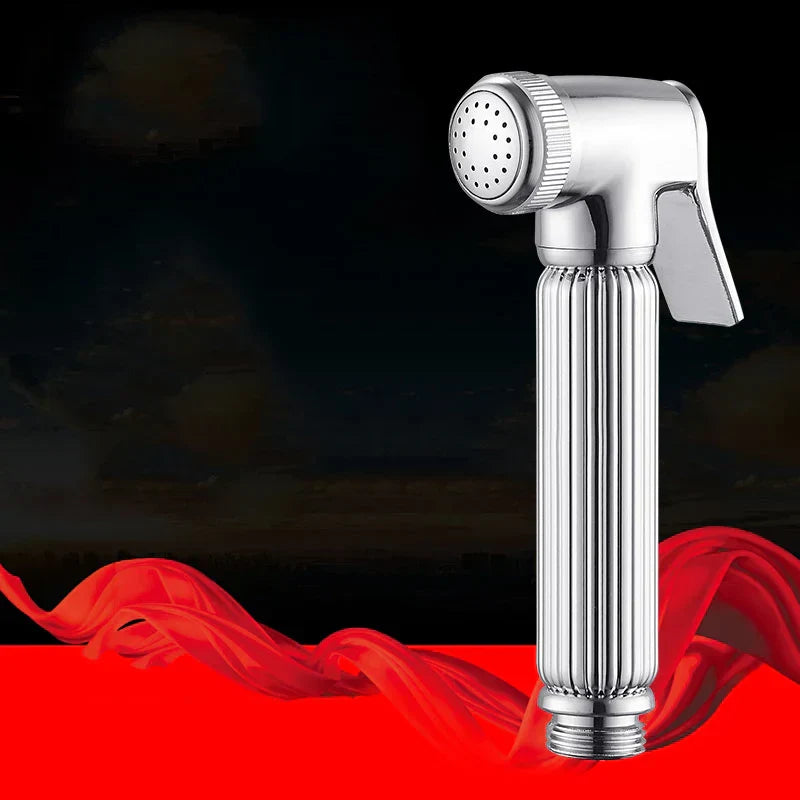 DecorBites™ Brass Chrome Bidet Sprayer Head for Toilet, Pet Shower Spray