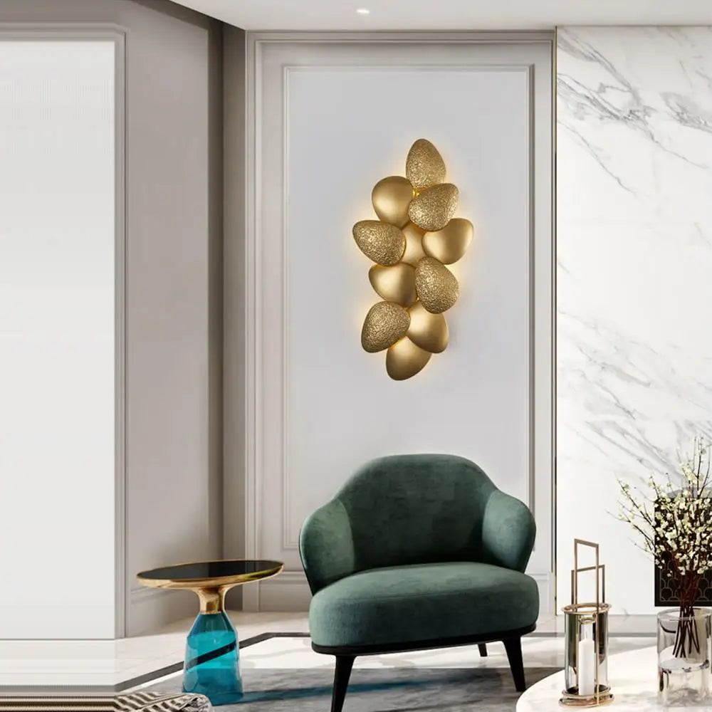 DecorBites™ Golden Stainless Steel LED Wall Sconce for Bedroom & Corridor