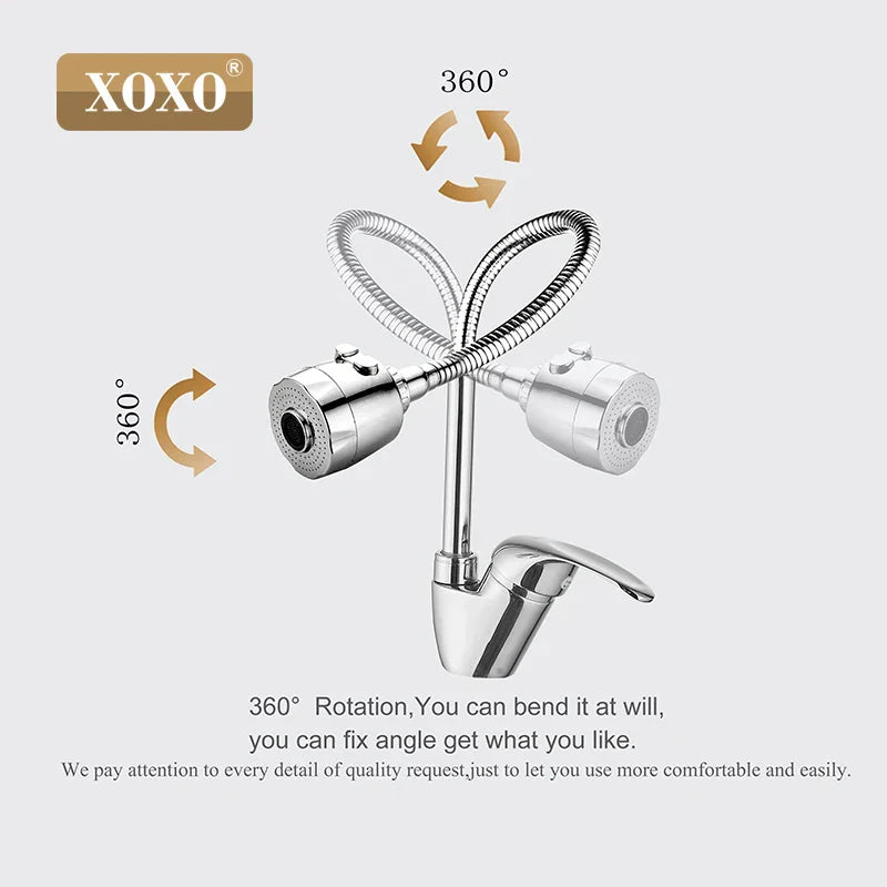 DecorBites™ Brass Kitchen Faucet Mixer Tap with Multifunction Shower & Washing Machine