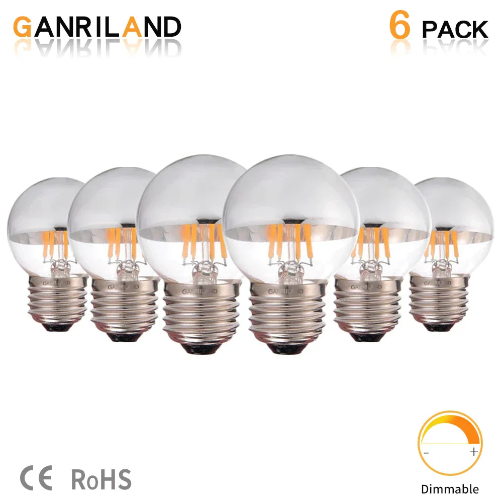 DecorBites™ LED G45 Globe Dimmable Silver Bowl Bulb 4W 2700K 6000K