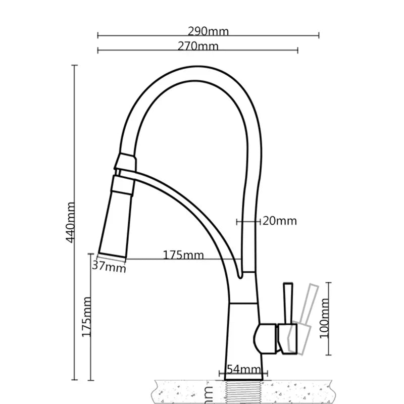 DecorBites™ LED Swivel Pull Down Kitchen Faucet with Hot and Cold Water Mixer