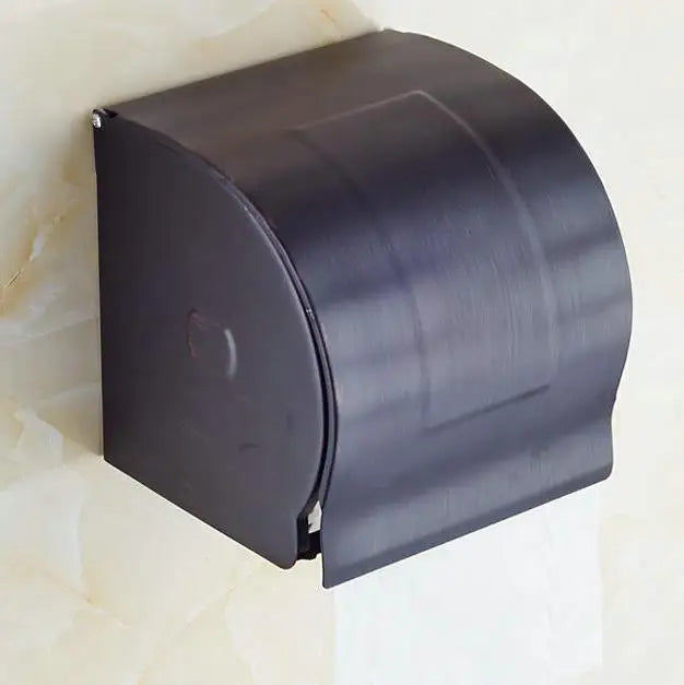 DecorBites™ Black Porcelain Brass Bathroom Accessories Set
