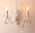 DecorBites™ Black Wrought Iron Crystal Candle Wall Lamp