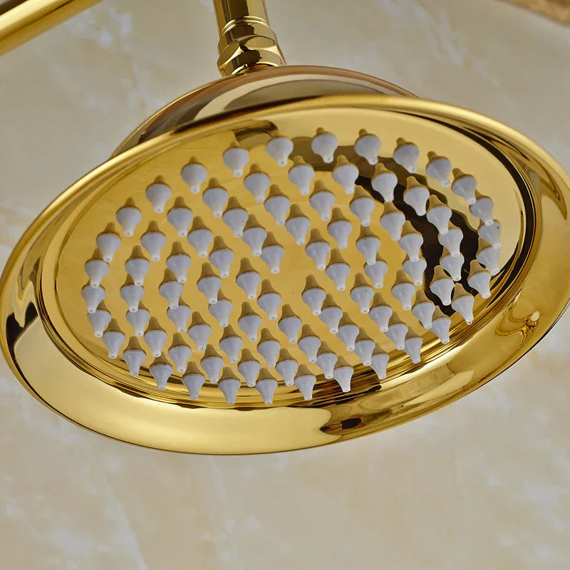 DecorBites™ Dual Handle Brass Bathtub Shower Faucet Set with 8" Rainfall Shower Head