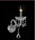 DecorBites™ Crystal Lamp Wall Light with LED Bulbs and Silk Fabric Lampshade