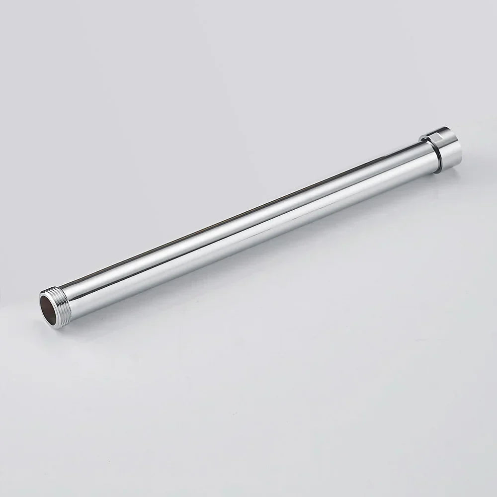 DecorBites™ 12" Gold Solid Brass Shower Mounting Bracket Extension Tube Arm for Bathroom Shower
