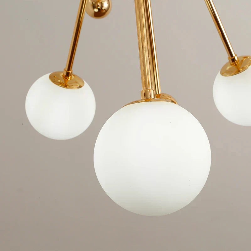 DecorBites™ Acrylic Molecule Chandelier Golden Kitchen Restaurant Lighting Sputnik Globe Lamp