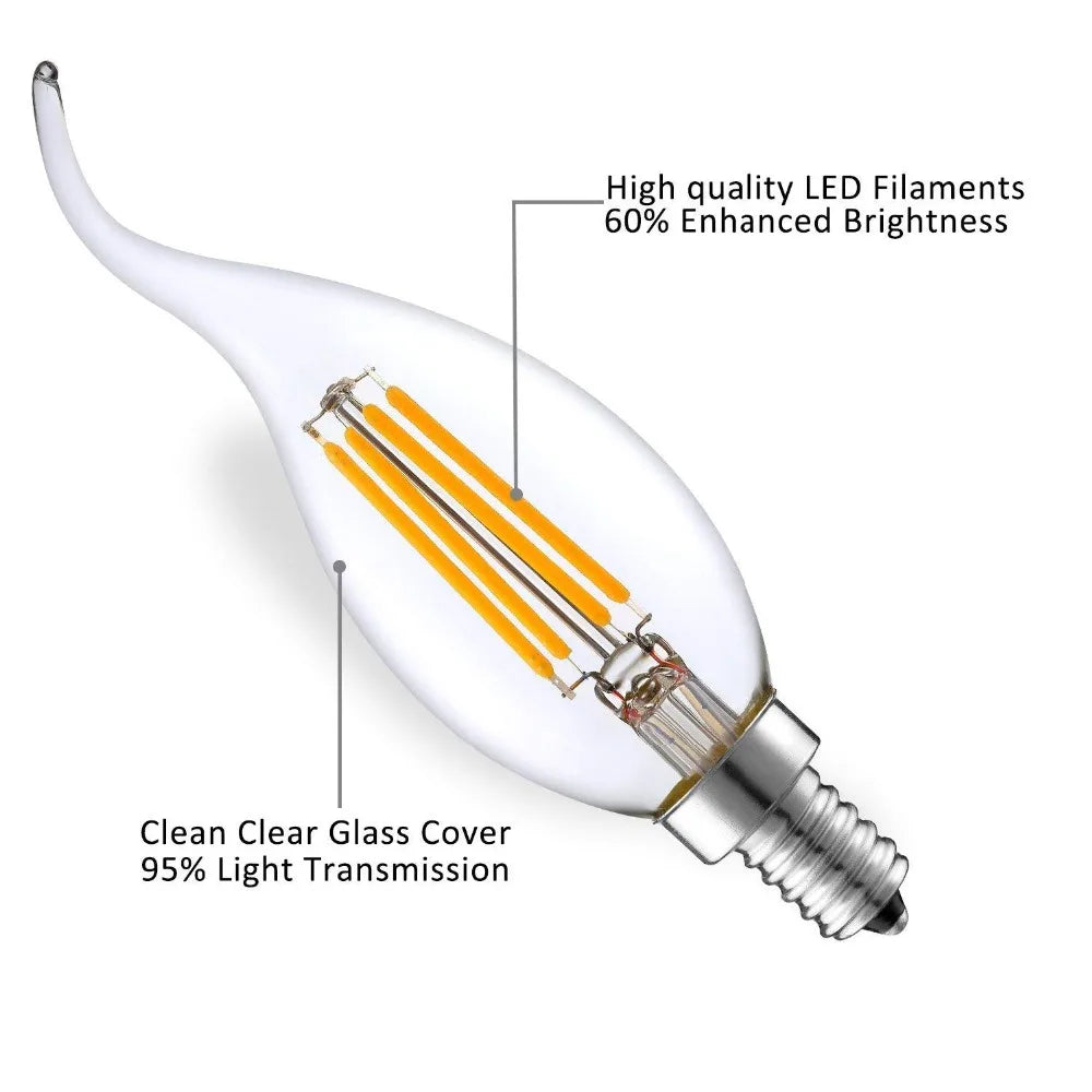 DecorBites™ C35 4W Dimmable LED Filament Candle Bulbs E14 220V - 35W Equivalent
