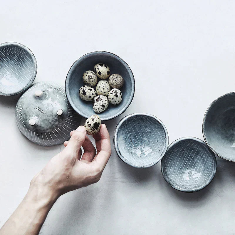 DecorBites™ Ceramic Japanese Style Small Sauce Dishes Rice Bowl