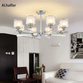 DecorBites™ Double Glass LED Crystal Chandelier in Chrome Finish for Living Room