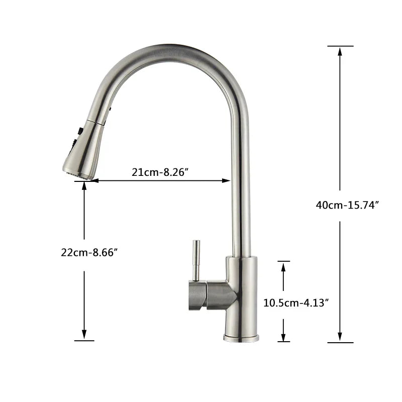 DecorBites™ Black SUS304 Pull Out Kitchen Faucet Tap Single Handle Sink Mixer Spout