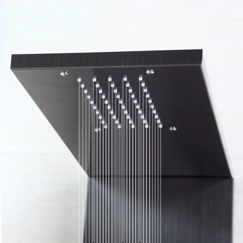 DecorBites™ Dark Nickel Shower Panel with Hand shower, Tub Spout, and Massage System