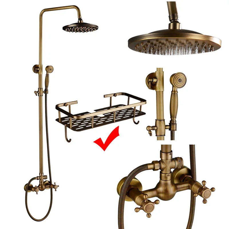 DecorBites™ Dual Handle Shower Faucet Set with 8" Rain Shower Head
