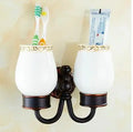 DecorBites™ Carved Flowers Blackened Copper Bathroom Accessories Set