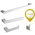 DecorBites™ Black Matte Bathroom Hardware Set: Paper Holder, Toothbrush Holder, Towel Bar