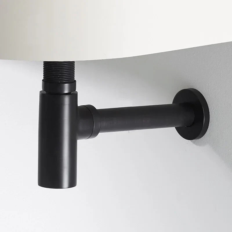 DecorBites™ Brass Round Bottle Trap Oil Rubbed Bronze Black Siphon for Bathroom Vanity