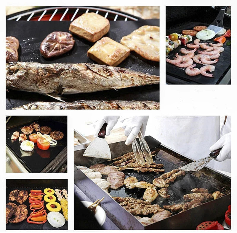 DecorBites™ BBQ Grill Mat: Fiber Non-Stick Hot Plate, Portable & Easy Clean BBQ Accessory