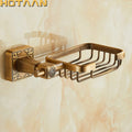 DecorBites™ Antique Brass Bathroom Soap Basket Wall Mounted Soap Dish Holder