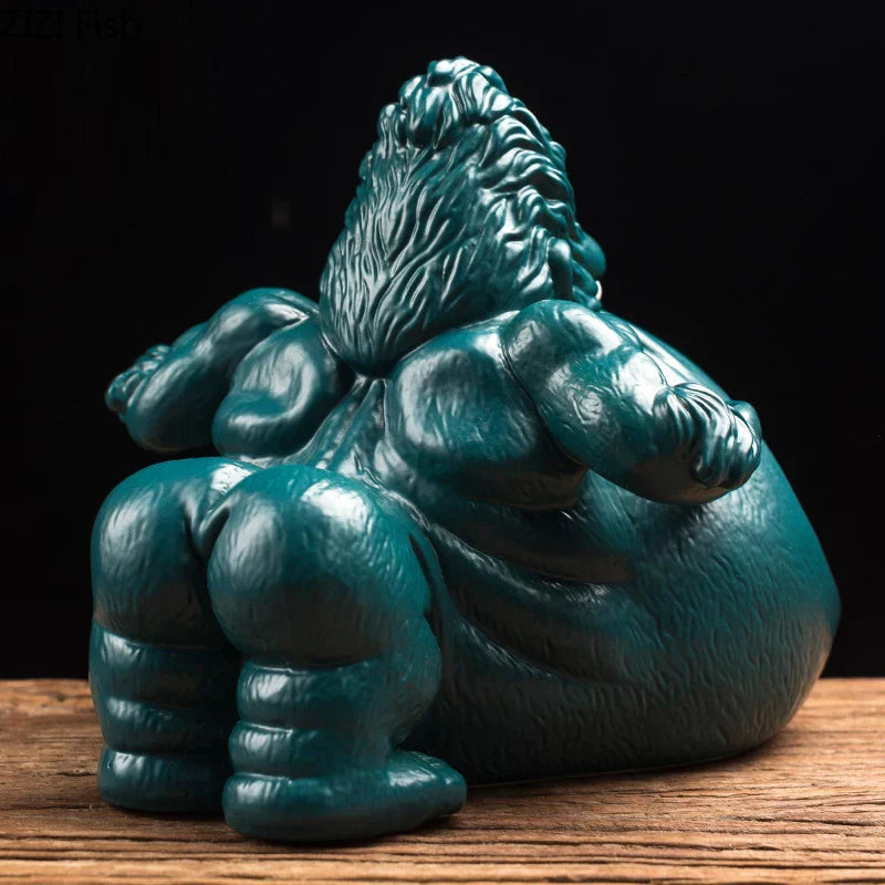 DecorBites™ Gorilla Ceramic Ashtray: Cartoon Animal Decor & Gift