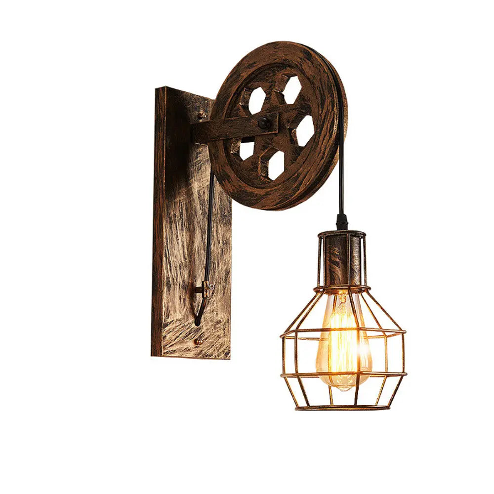 DecorBites™ Industrial Iron Wall Sconce LED Fixture for Cafe Bar Loft Decoration
