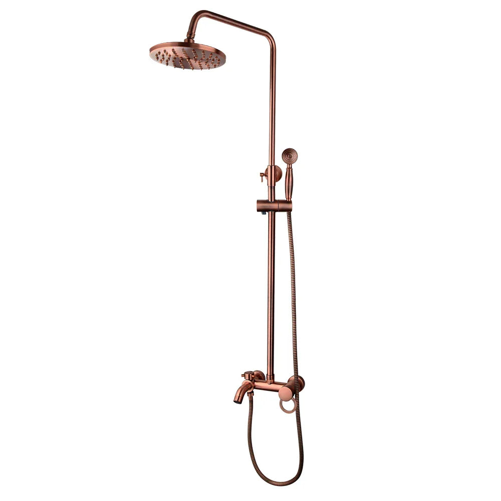 DecorBites™ Antique Copper 3-Function Shower Set with Rainfall Head and Hand Shower
