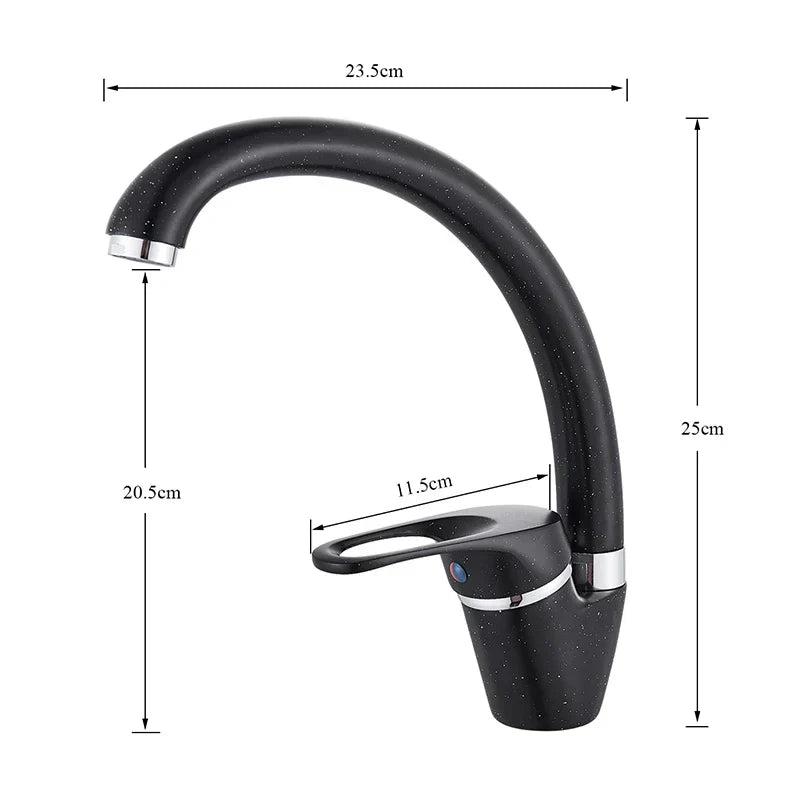 DecorBites™ Beige Brass Kitchen Faucet 360 Swivel Spout Single Handle Mixer Tap
