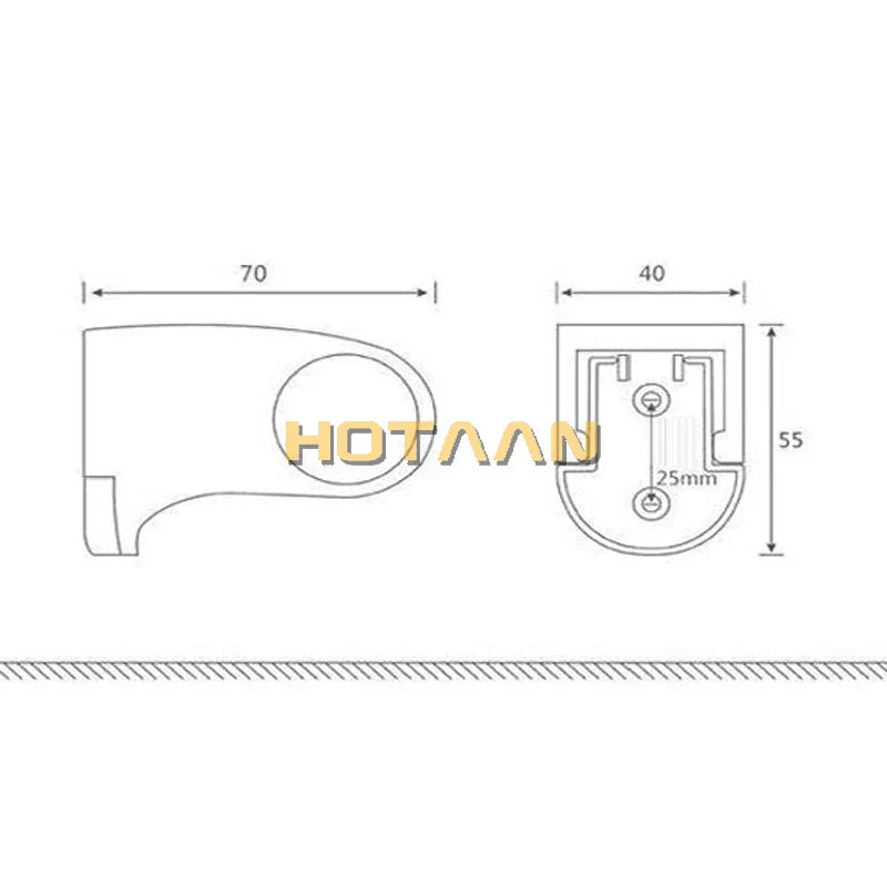 DecorBites™ Black Plated ABS Shower Holder Wall Mounted Hand Shower Bracket