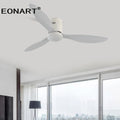 DecorBites™ 52" Black DC Ceiling Fan, Remote Control, No Light
