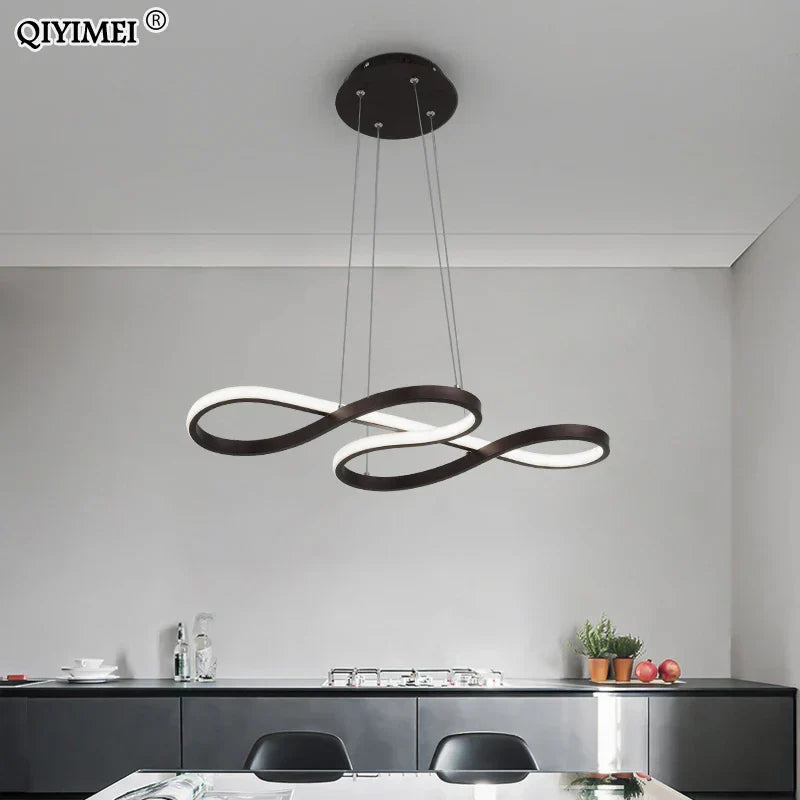 DecorBites™ Gold LED Pendant Light Kitchen Dinning Room Music Lamp Shade, Lustres Luminaire Fixtures
