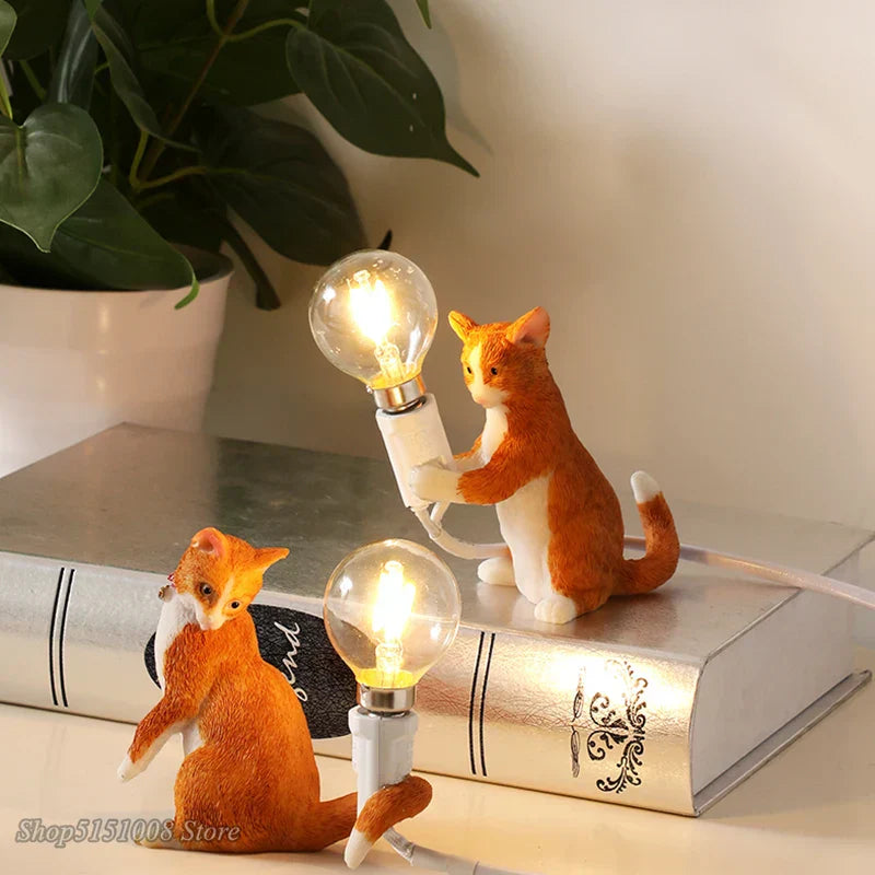 DecorBites™ Cat Resin Table Lamp for Children's Bedroom and Home Decor
