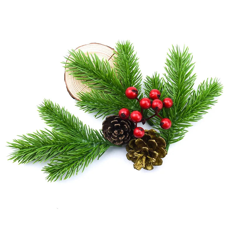 DecorBites™ Artificial Pine Needle Plants for Christmas Decor and DIY Wreaths