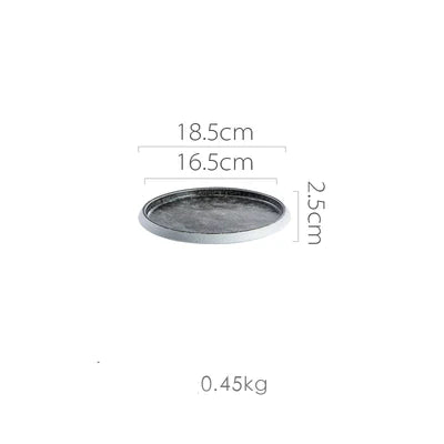DecorBites™ Ice Cracked Glaze Ceramic Grey Plate and Bowls Set
