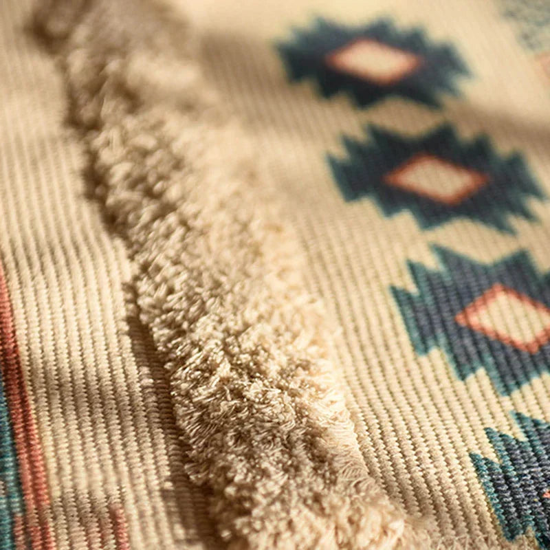 DecorBites™ Bohemian Tassel Rug - Retro Hand Woven Carpet for Home Decor