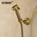 DecorBites™ Antique Brass Bidet Faucet Wall Mount with Hand Shower - Bathroom Accessory