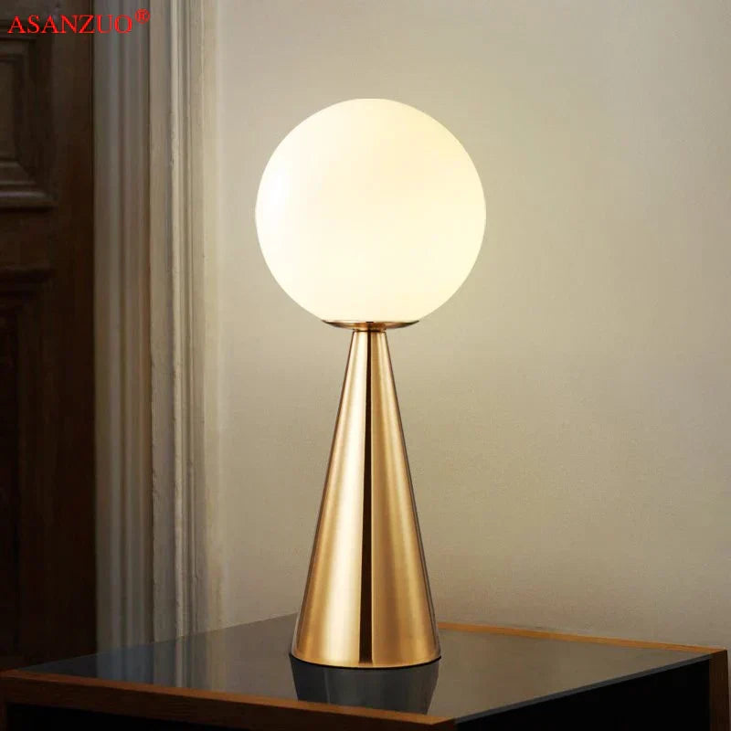 DecorBites™ Cone Glass Table Lamp for Bedside Art, Bar, Cafe, and Living Room Decor