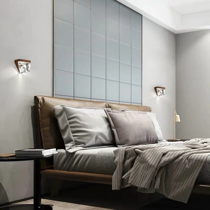 DecorBites™ Crystal LED Wall Sconce: Modern Minimalist Bedroom Luxury Light