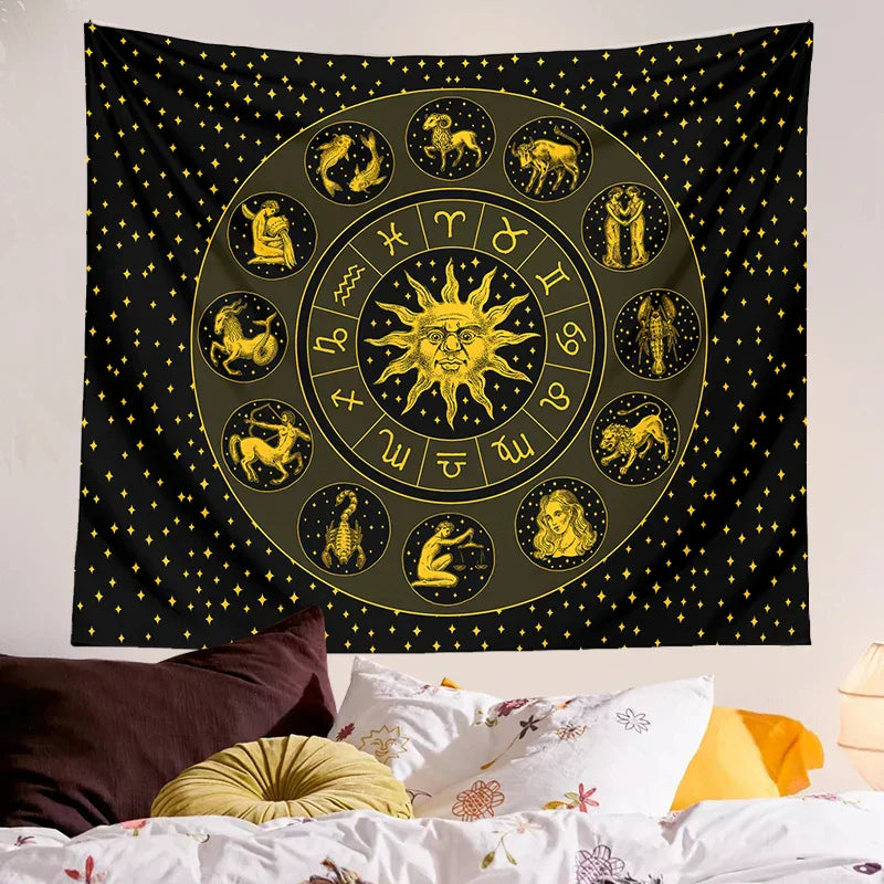 DecorBites™ Constellation Zodiac Tapestry: Astrology Wall Decor for Witchcraft Room & Dorm
