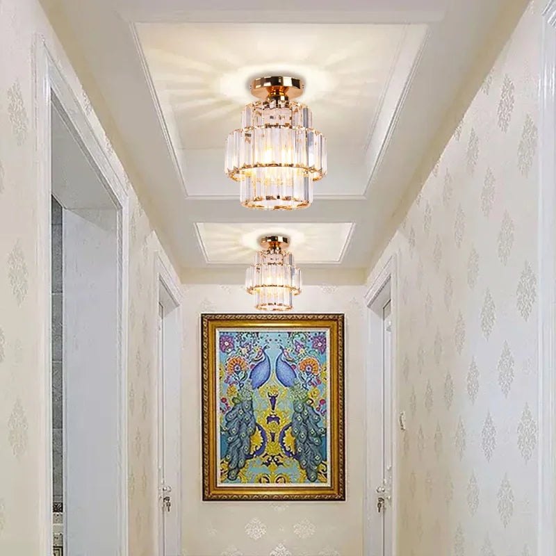 DecorBites™ K9 Crystal Pendant Light LED Ceiling Lamp Nordic Chandelier for Living Room