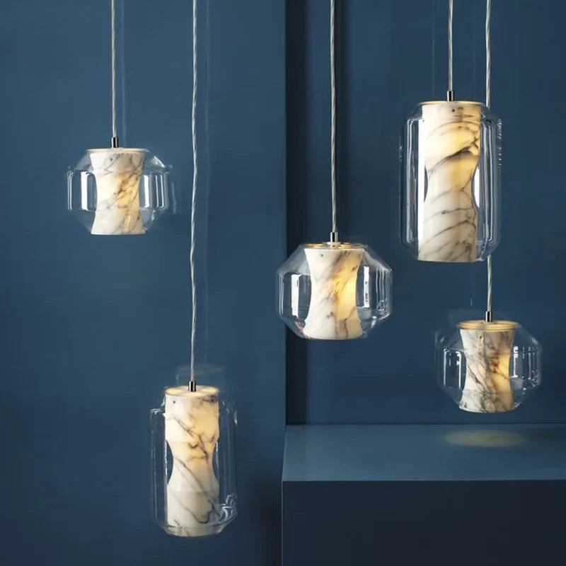 DecorBites™ Modern LED Glass Pendant Lights for Dining Hall, Restaurant, and Hotel Lighting