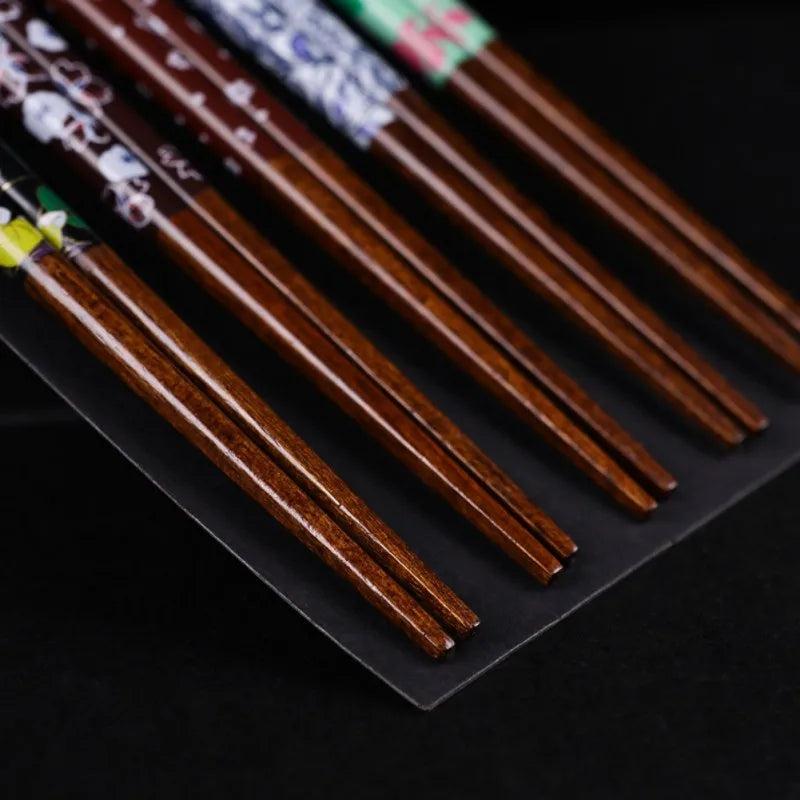 DecorBites™ Bamboo Wood Chopsticks for Sushi and Food Eating