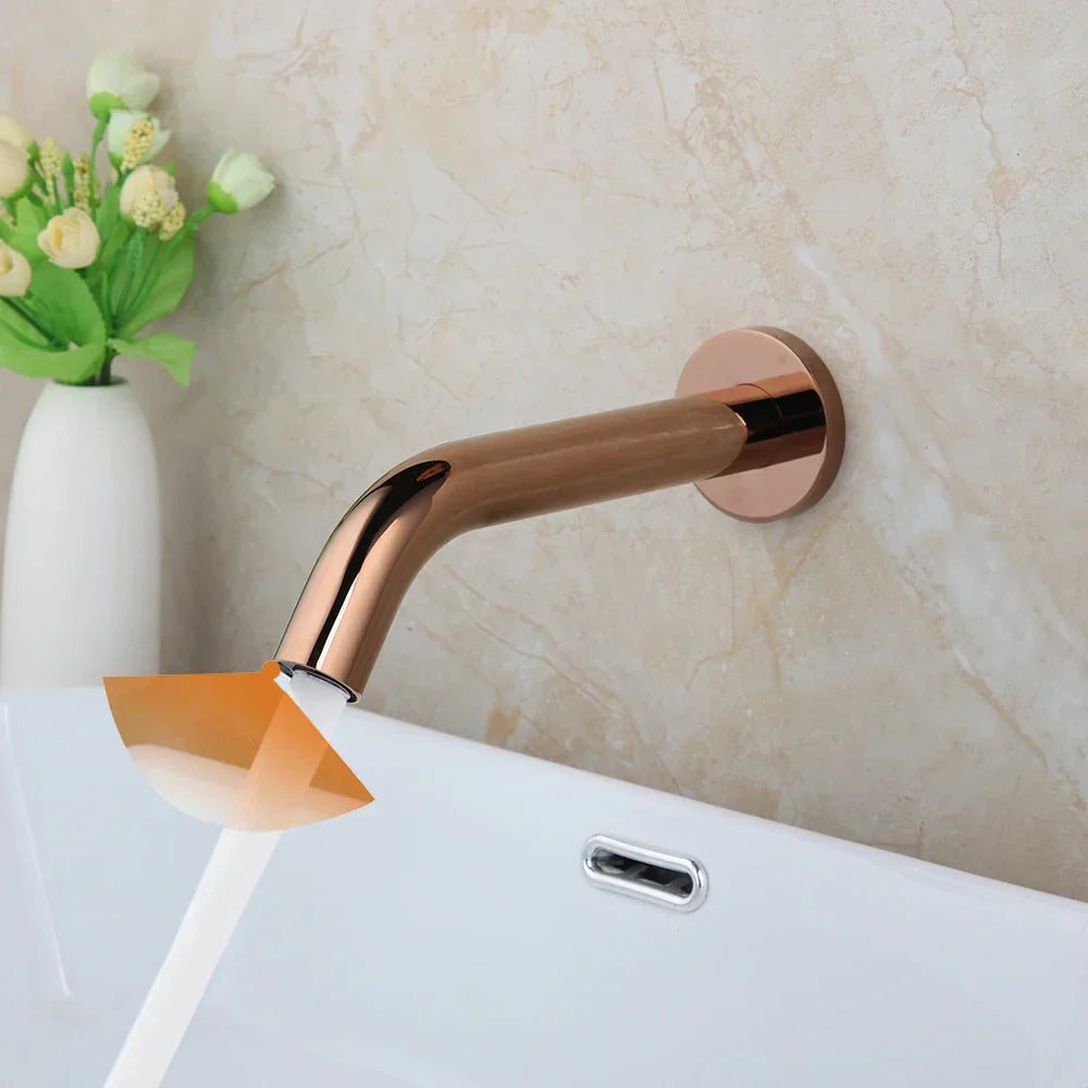 DecorBites™ Black Chrome Sensor Bathroom Sink Mixer Tap Faucet – Wall Mount Automatic Touch