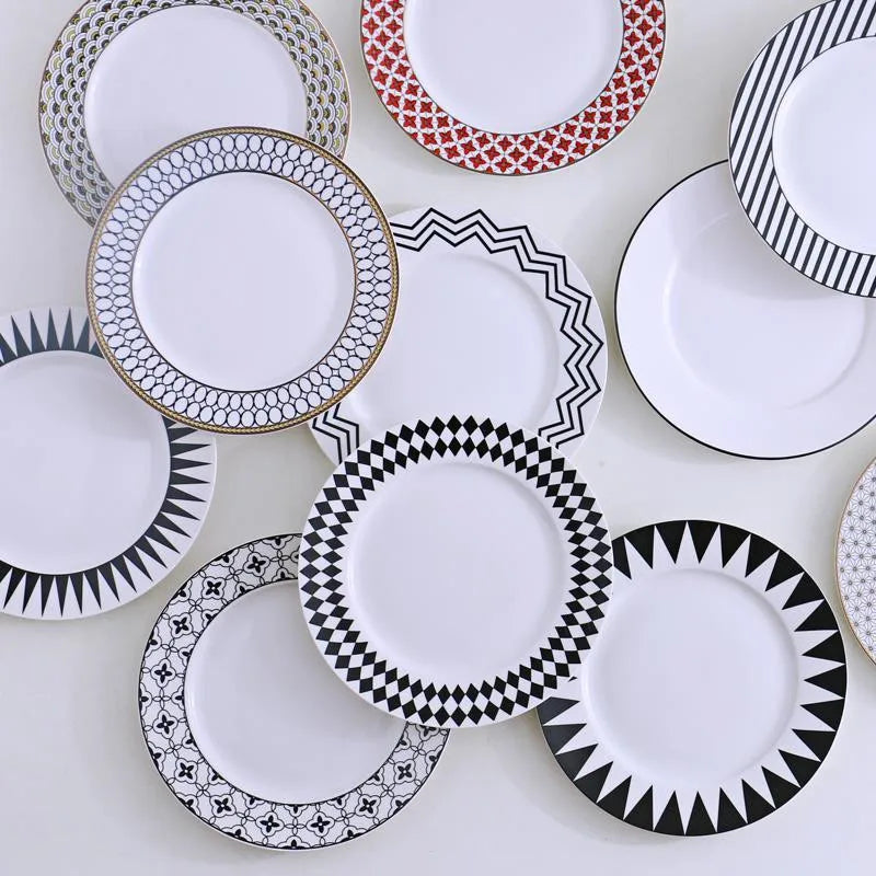 DecorBites™ Ceramic Dessert Plates Set - 8 Inch Scandinavian Style Breakfast Saucers