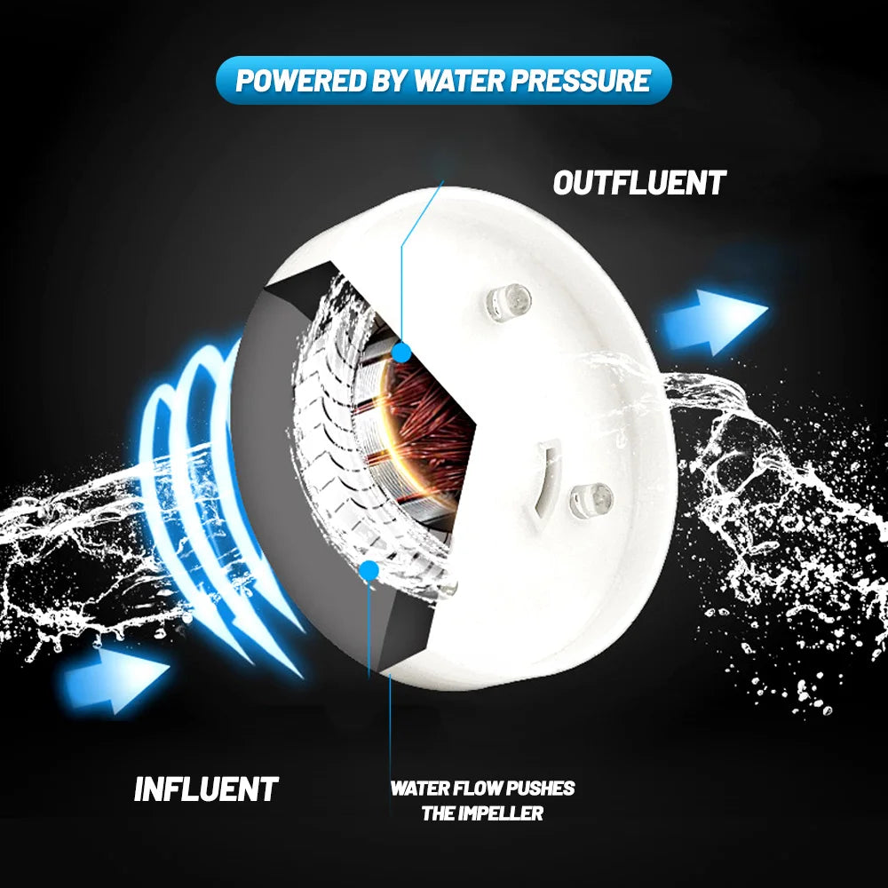 DecorBites™ 7-Color LED Handheld Shower Head with Stop Button and High Pressure Nozzle