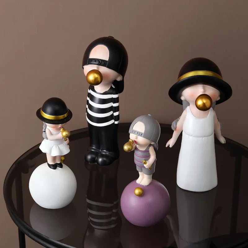 DecorBites™ Bubble Gum Blowing Character Statue for Modern Home Decor